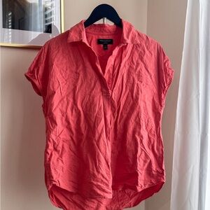 Banana Republic Factory Bright Coral Pullover Collared Shirt